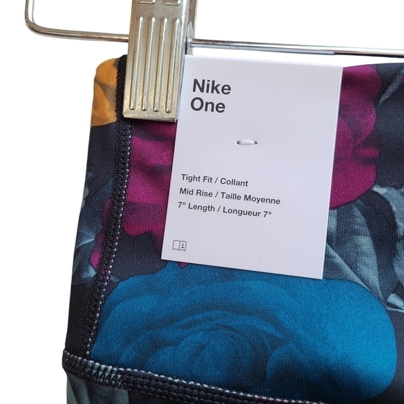 Nike One Icon Clash Dark Floral Tight Shorts, Size XS - Picture 8 of 13